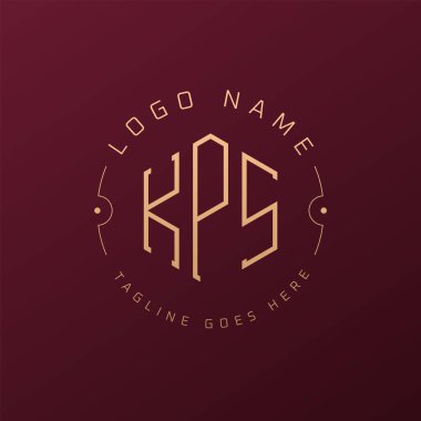 Lüks KPS Logo Tasarımı, Zarif Harf KPS Monogram Logosu. Minimalist Çokgen KPS Logo Tasarım Şablonu