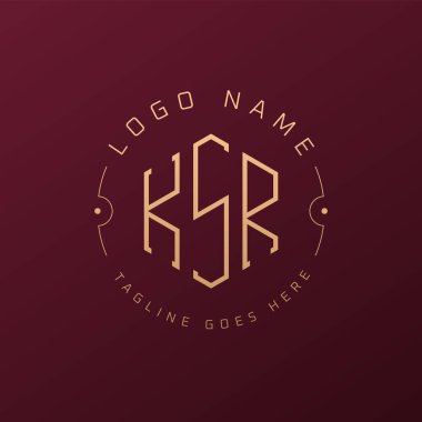 Luxury KSR Logo Design, Elegant Letter KSR Monogram Logo. Minimalist Polygon KSR Logo Design Template clipart