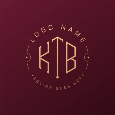 Lüks KTB Logo Tasarımı, Zarif Harf KTB Monogram Logosu. Minimalist Çokgen KTB Logo Tasarım Şablonu