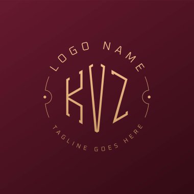 Lüks KVZ Logo Tasarımı, Zarif Harf KVZ Monogram Logosu. Minimalist Çokgen KVZ Logo Tasarım Şablonu