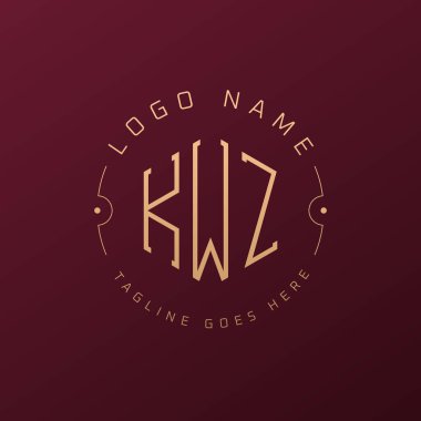 Lüks KWZ Logo Tasarımı, Zarif Harf KWZ Monogram Logosu. Minimalist Çokgen KWZ Logo Tasarım Şablonu