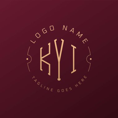 Luxury KYI Logo Design, Elegant Letter KYI Monogram Logo. Minimalist Polygon KYI Logo Design Template clipart