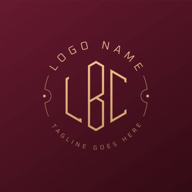 Lüks LBC Logo Tasarımı, Zarif LBC Harfi Monogram Logosu. Minimalist Çokgen LBC Logo Tasarım Şablonu