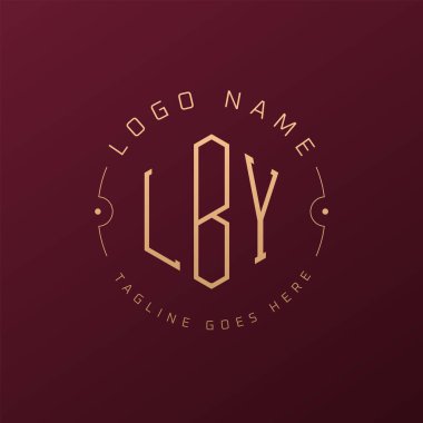 Lüks LBY Logo Tasarımı, Zarif LBY Monogram Logosu. Minimalist Çokgen LBY Logo Tasarım Şablonu