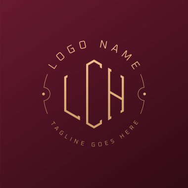 Lüks LCH Logo Tasarımı, Zarif Harf LCH Monogram Logosu. Minimalist Çokgen LCH Logo Tasarım Şablonu