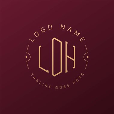 Lüks LDH Logo Tasarımı, Zarif Harf LDH Monogram Logosu. Minimalist Çokgen LDH Logo Tasarım Şablonu