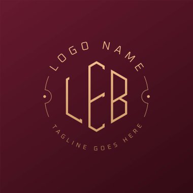 Luxury LEB Logo Design, Elegant Letter LEB Monogram Logo. Minimalist Polygon LEB Logo Design Template clipart