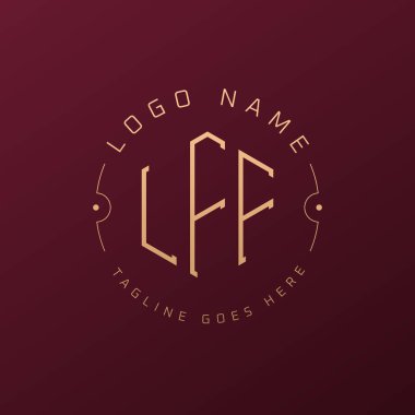 Lüks LFF Logo Tasarımı, Zarif LFF Monogram Logosu. Minimalist Çokgen LFF Logo Tasarım Şablonu