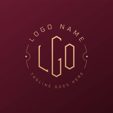 Lüks LGO Logo Tasarımı, Zarif LGO Monogram Logosu. Minimalist Çokgen LGO Logo Tasarım Şablonu