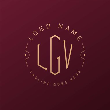 Lüks LGV Logo Tasarımı, Zarif LGV Monogram Logosu. Minimalist Çokgen LGV Logo Tasarım Şablonu