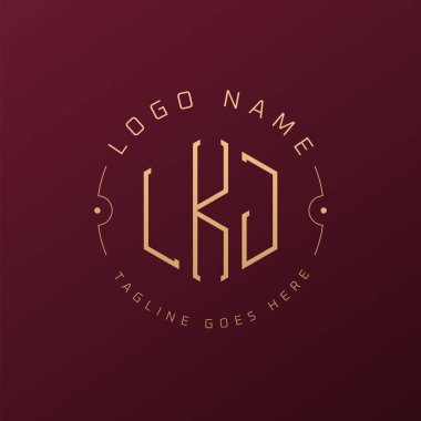 Luxury LKJ Logo Design, Elegant Letter LKJ Monogram Logo. Minimalist Polygon LKJ Logo Design Template clipart