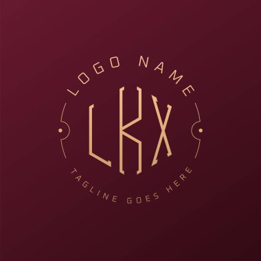 Lüks LKX Logo Tasarımı, Zarif Harf LKX Monogram Logosu. Minimalist Çokgen LKX Logo Tasarım Şablonu