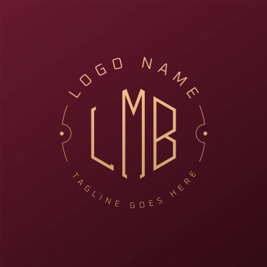 Lüks LMB Logo Tasarımı, Zarif Harf LMB Monogram Logosu. Minimalist Çokgen LMB Logo Tasarım Şablonu