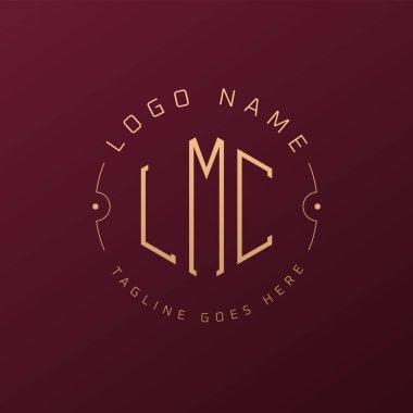 Lüks LMC Logo Tasarımı, Zarif Harf LMC Monogram Logosu. Minimalist Çokgen LMC Logo Tasarım Şablonu