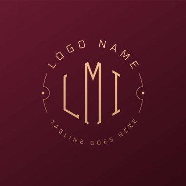 Luxury LMI Logo Design, Elegant Letter LMI Monogram Logo. Minimalist Polygon LMI Logo Design Template clipart