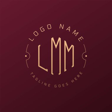 Lüks LMM Logo Tasarımı, Zarif Harf LMM Monogram Logosu. Minimalist Çokgen LMM Logo Tasarım Şablonu