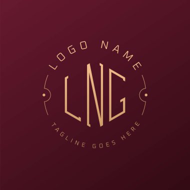 Lüks LNG Logo Tasarımı, Zarif Harf LNG Monogram Logosu. Minimalist Çokgen LNG Logo Tasarım Şablonu