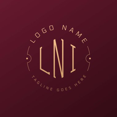 Luxury LNI Logo Design, Elegant Letter LNI Monogram Logo. Minimalist Polygon LNI Logo Design Template clipart