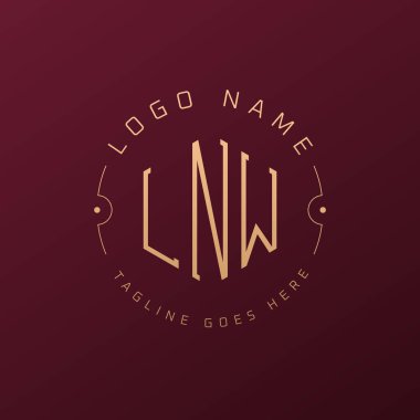 Luxury LNW Logo Design, Elegant Letter LNW Monogram Logo. Minimalist Polygon LNW Logo Design Template clipart