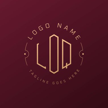 Lüks LOQ Logo Tasarımı, Zarif Harf LOQ Monogram Logosu. Minimalist Çokgen LOQ Logo Tasarım Şablonu