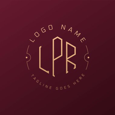 Luxury LPR Logo Design, Elegant Letter LPR Monogram Logo. Minimalist Polygon LPR Logo Design Template clipart