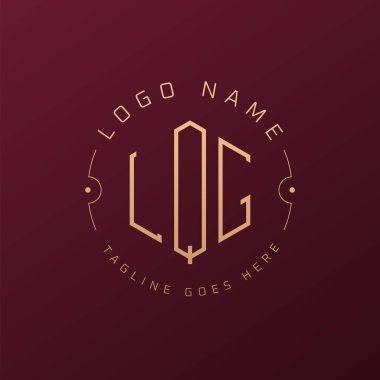 Lüks LQG Logo Tasarımı, Zarif Harf LQG Monogram Logosu. Minimalist Çokgen LQG Logo Tasarım Şablonu