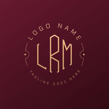 Lüks LRM Logo Tasarımı, Zarif LRM Monogram Logosu. Minimalist Çokgen LRM Logo Tasarım Şablonu