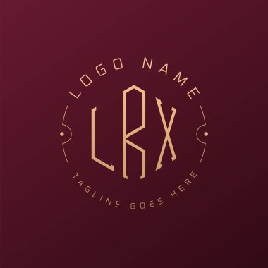 Luxury LRX Logo Design, Elegant Letter LRX Monogram Logo. Minimalist Polygon LRX Logo Design Template clipart