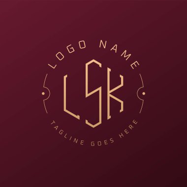 Luxury LSK Logo Design, Elegant Letter LSK Monogram Logo. Minimalist Polygon LSK Logo Design Template clipart