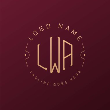 Lüks LWA Logo Tasarımı, Zarif LWA Harfi Monogram Logosu. Minimalist Çokgen LWA Logo Tasarım Şablonu