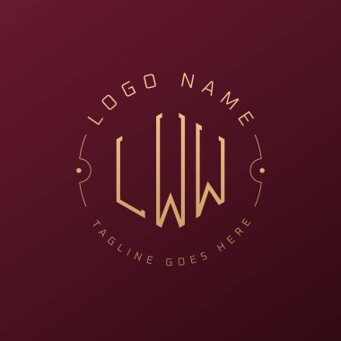 Lüks LWW Logo Tasarımı, Zarif Harf LWW Monogram Logosu. Minimalist Çokgen LWW Logo Tasarım Şablonu