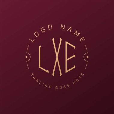 Luxury LXE Logo Design, Elegant Letter LXE Monogram Logo. Minimalist Polygon LXE Logo Design Template