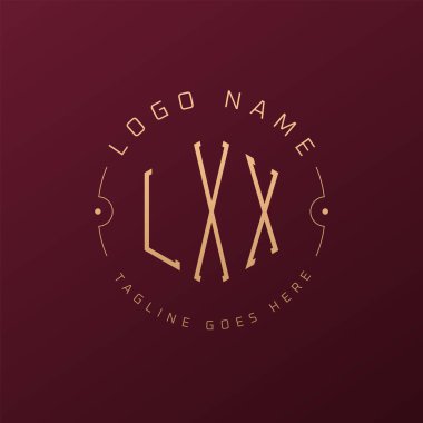 Lüks LXX Logo Tasarımı, Zarif Harf LXX Monogram Logosu. Minimalist Çokgen LXX Logo Tasarım Şablonu