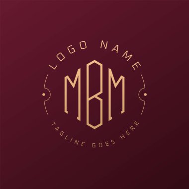 Luxury MBM Logo Design, Elegant Letter MBM Monogram Logo. Minimalist Polygon MBM Logo Design Template clipart