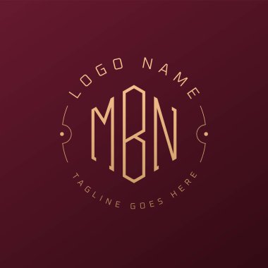 Luxury MBN Logo Design, Elegant Letter MBN Monogram Logo. Minimalist Polygon MBN Logo Design Template clipart