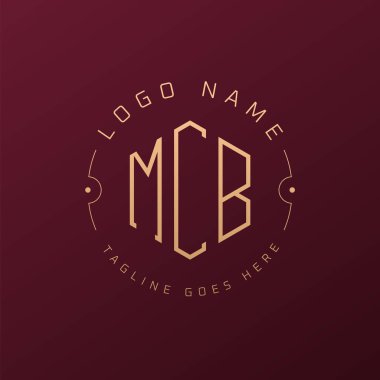 Lüks MCB Logo Tasarımı, Zarif Harf MCB Monogram Logosu. Minimalist Çokgen MCB Logo Tasarım Şablonu