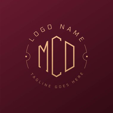 Lüks MCD Logo Tasarımı, Zarif Harf MCD Monogram Logosu. Minimalist Çokgen MCD Logo Tasarım Şablonu