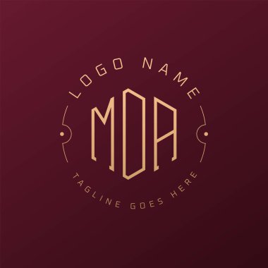 Lüks MDA Logo Tasarımı, Zarif Harf MDA Monogram Logosu. Minimalist Çokgen MDA Logo Tasarım Şablonu