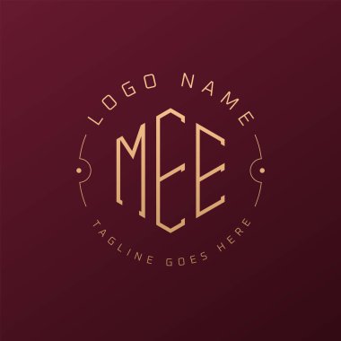 Lüks MEE Logo Tasarımı, Zarif Harf MEE Monogram Logosu. Minimalist Çokgen MEE Logo Tasarım Şablonu