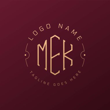 Luxury MEK Logo Design, Elegant Letter MEK Monogram Logo. Minimalist Polygon MEK Logo Design Template clipart