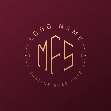 Lüks MFS Logo Tasarımı, Zarif Harf MFS Monogram Logosu. Minimalist Çokgen MFS Logo Tasarım Şablonu