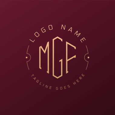 Luxury MGF Logo Design, Elegant Letter MGF Monogram Logo. Minimalist Polygon MGF Logo Design Template clipart