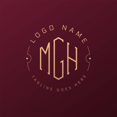 Luxury MGH Logo Design, Elegant Letter MGH Monogram Logo. Minimalist Polygon MGH Logo Design Template clipart