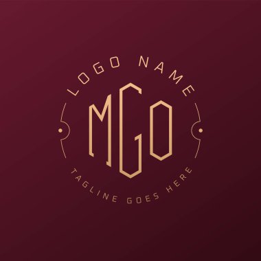 Lüks MGO Logo Tasarımı, Zarif Harf MGO Monogram Logosu. Minimalist Çokgen MGO Logo Tasarım Şablonu