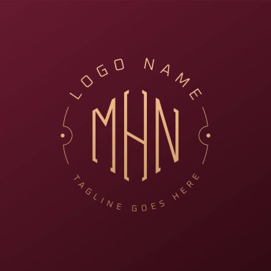 Lüks MHN Logo Tasarımı, Zarif Harf MHN Monogram Logosu. Minimalist Çokgen MHN Logo Tasarım Şablonu