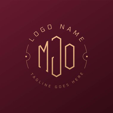 Lüks MJO Logo Tasarımı, Zarif Harf MJO Monogram Logosu. Minimalist Çokgen MJO Logo Tasarım Şablonu