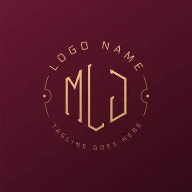 Lüks MLJ Logo Tasarımı, Zarif Harf MLJ Monogram Logosu. Minimalist Çokgen MLJ Logo Tasarım Şablonu