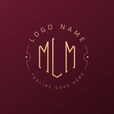 Lüks MLM Logo Tasarımı, Zarif Harf MLM Monogram Logosu. Minimalist Çokgen MLM Logo Tasarım Şablonu