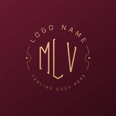 Lüks MLV Logo Tasarımı, Zarif Harf MLV Monogram Logosu. Minimalist Çokgen MLV Logo Tasarım Şablonu