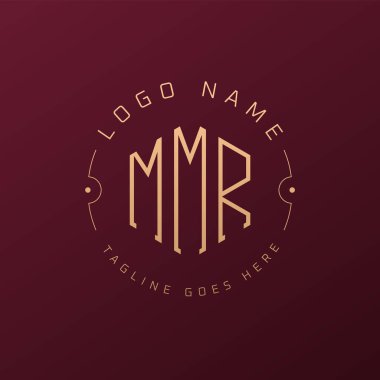 Lüks MMR Logo Tasarımı, Zarif Harf MMMR Monogram Logosu. Minimalist Çokgen MMR Logo Tasarım Şablonu